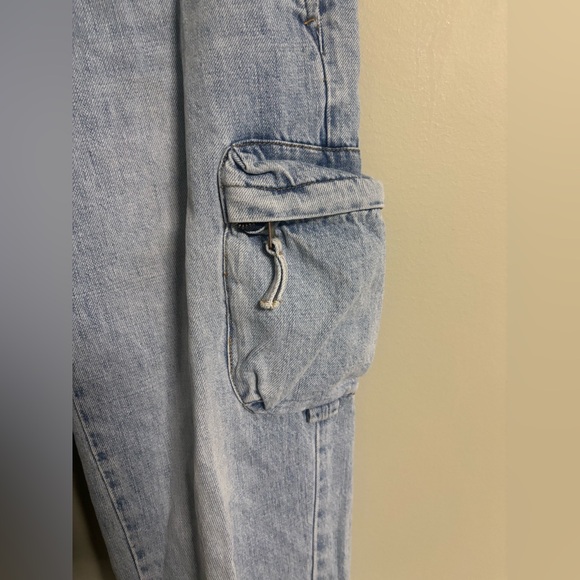 PISTOLA Bobbie Mid Rise Loose Straight Utility Cargo Jeans Light Blue Size 25 - Picture 8 of 11